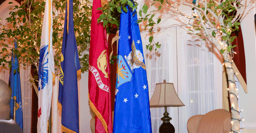 Various military flags