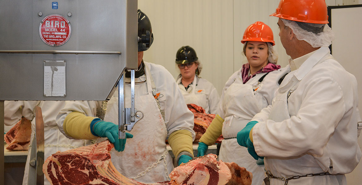 Jake Nelson instructs participants during this year's Beef Quality Summit