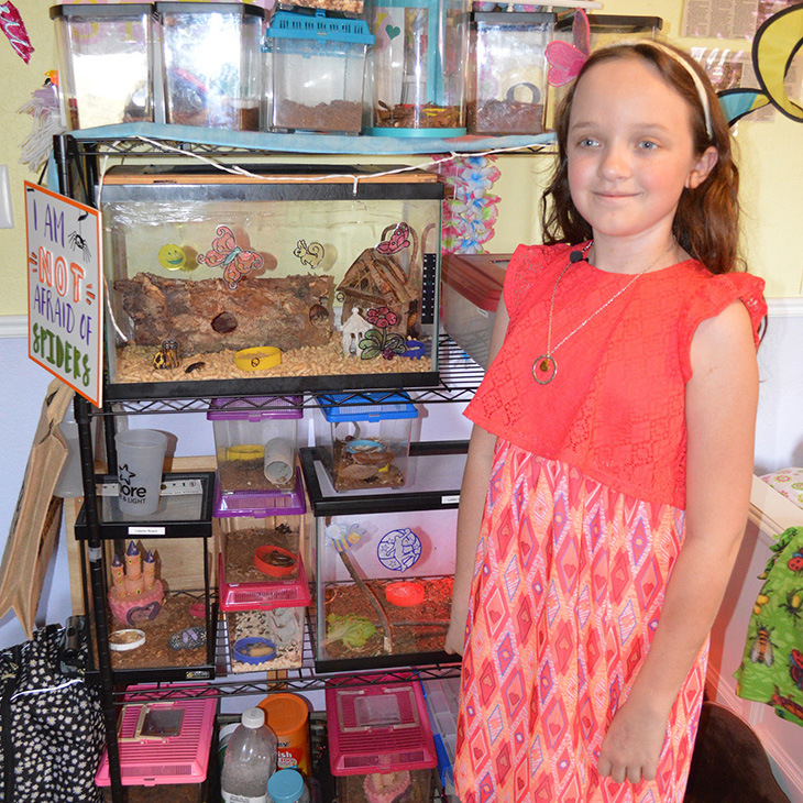 Shelby with her bugs