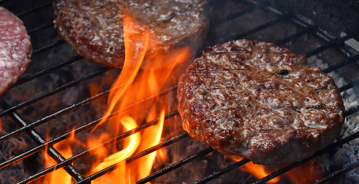 hamburgers on the grill