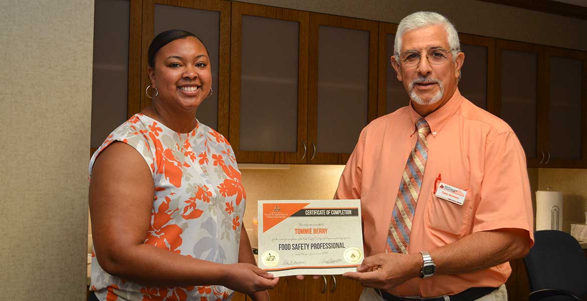 Tommie Berry receives FAPC Food Safety Professional