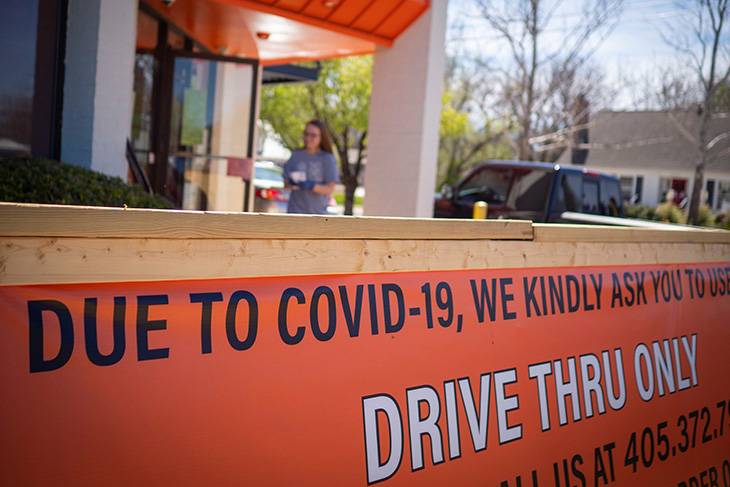 Drive-thru only business sign.