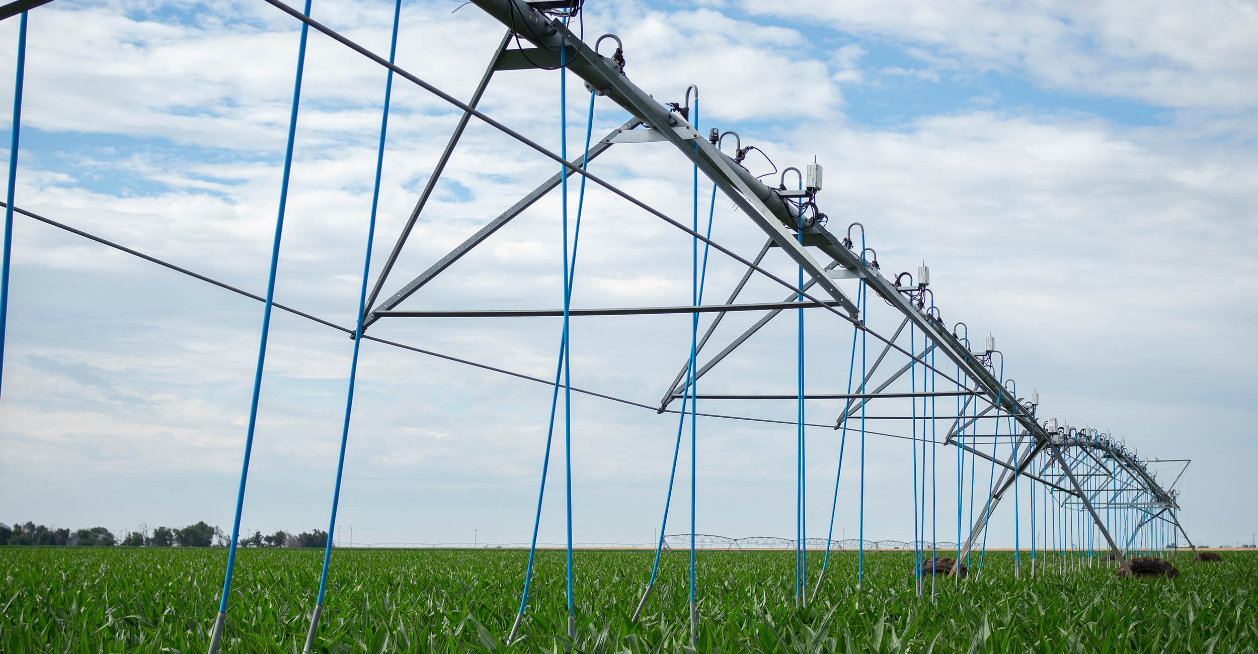 The center pivot irrigation system at the Oklahoma State University McCaull Research and Demonstration Farm in Eva, Oklahoma
