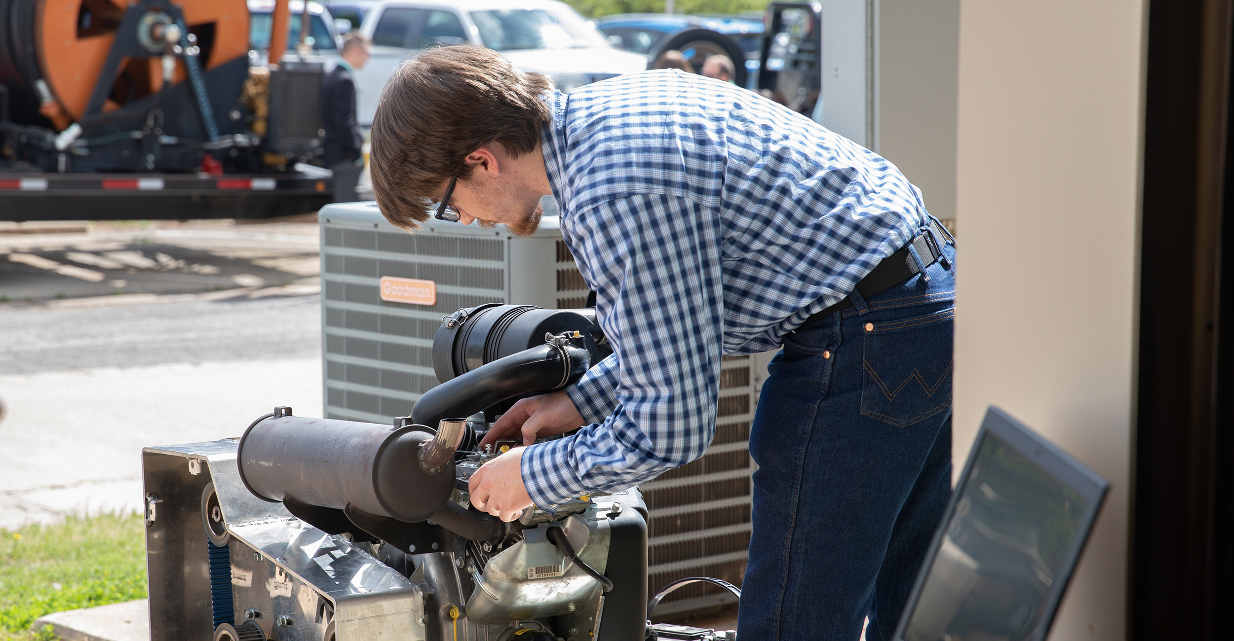 A Cowboy Motorworks student works on a project.