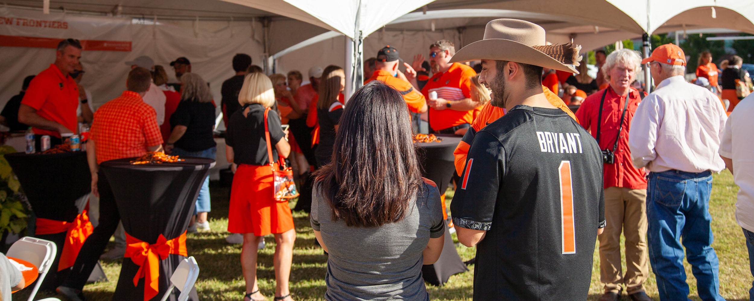 Ferguson College of Agriculture alumni and New Frontiers donors attended the OSU Agriculture New Frontiers Tailgate during Roots and Boots