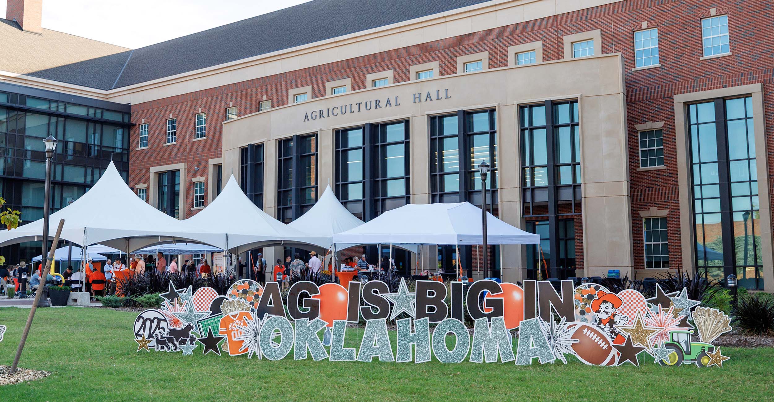 Ag is Big in Oklahoma sign in front of Agricultural Hall