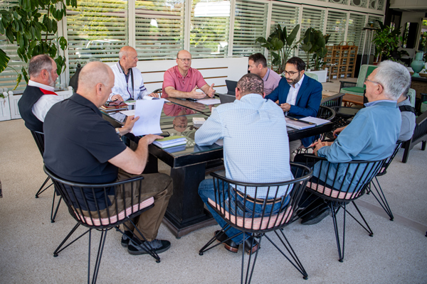 Dr. David D'Andrea talks with National Guard members