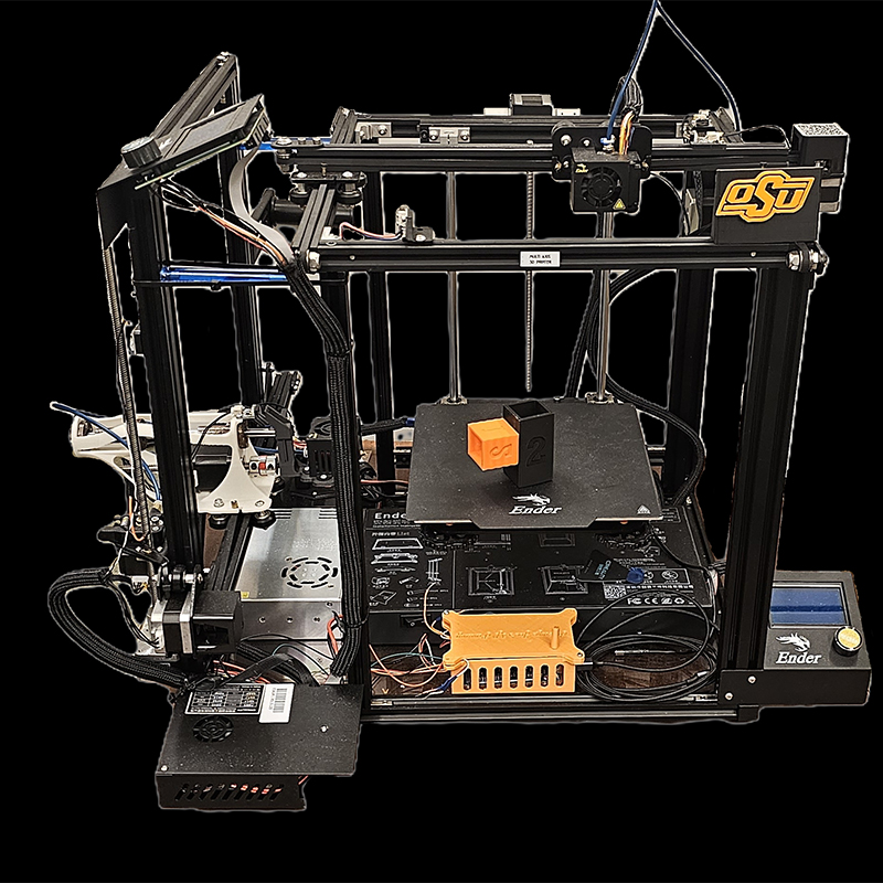 Pictured is the SCIVINCE 3D printer prototype that Soroosh Farsiani and his team built on the OSU campus.