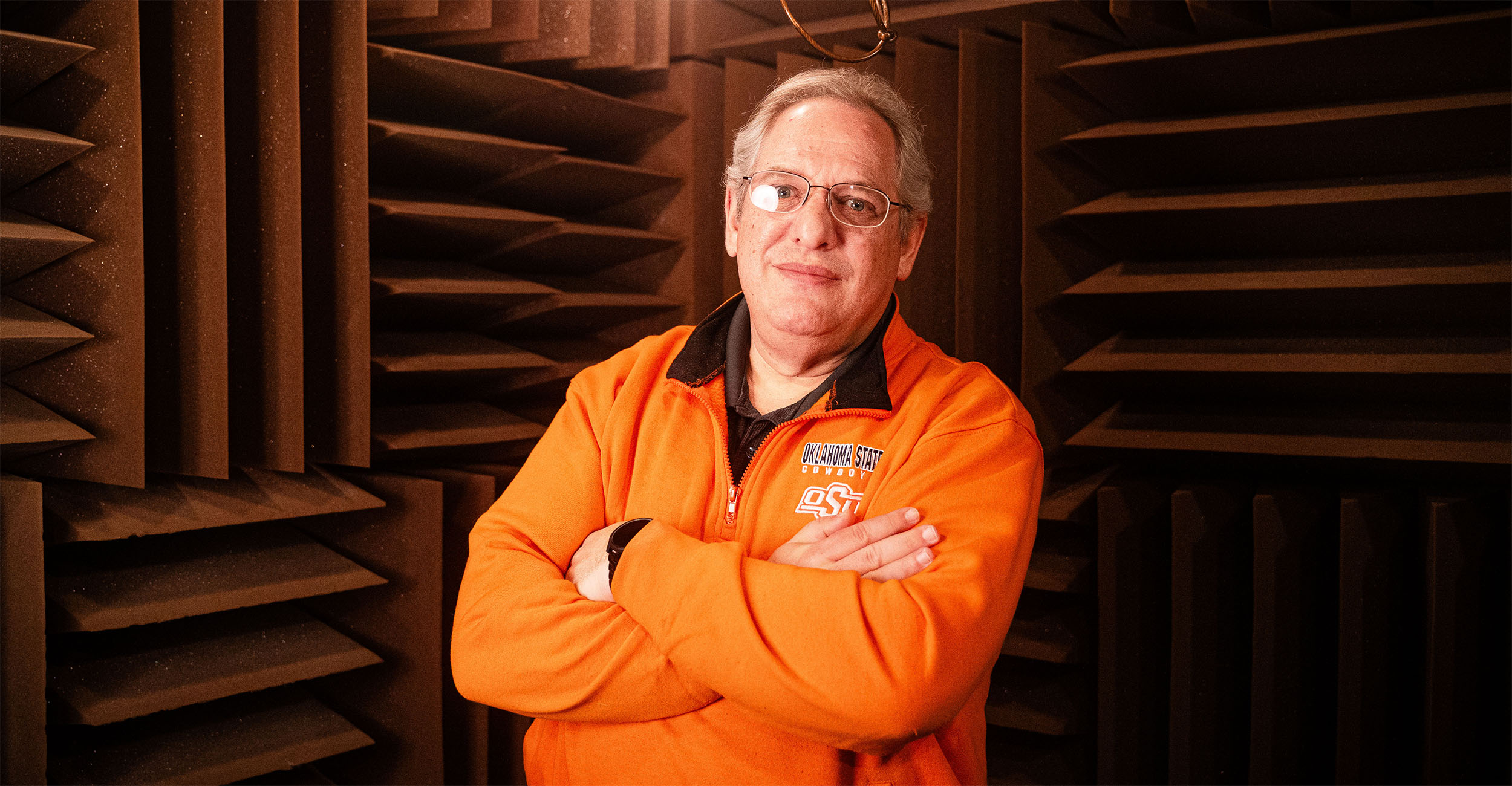 Bill Braun in the soundproof speaker testing room at Kicker Audio.