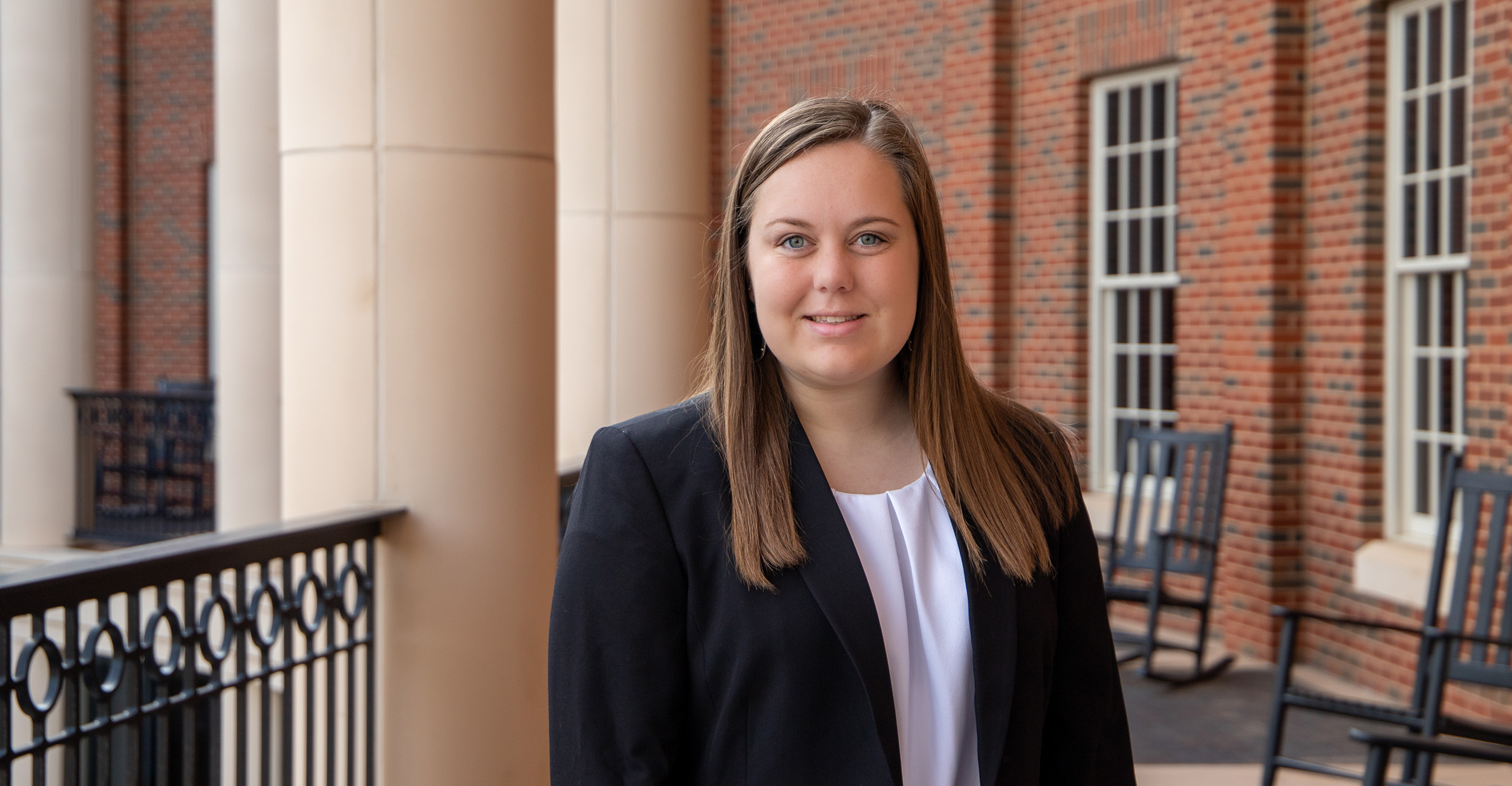 Brianna Lake at the Business Building on the campus of Oklahoma State University.