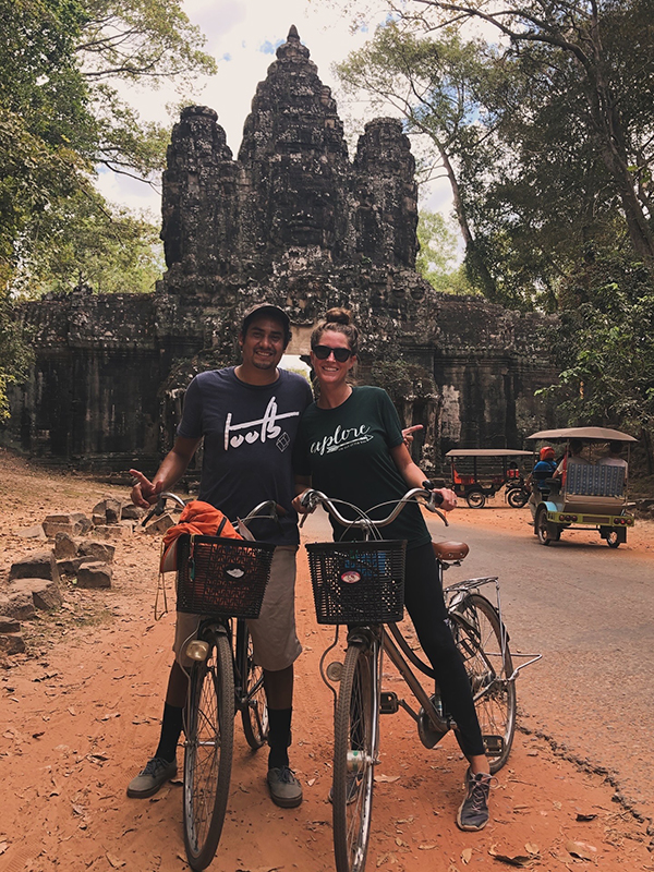 Jonathon and Quinn Button on bicycles