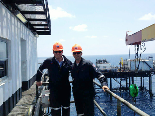 Callahan on oil platform