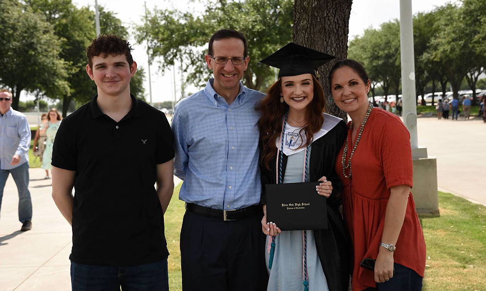 Joseph, Neil, Emily and Natalie Hansen at Emily's high school graduation