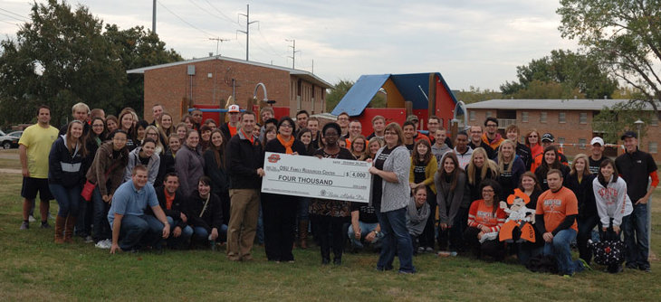 Presenting the check to the OSU Family Resources Center