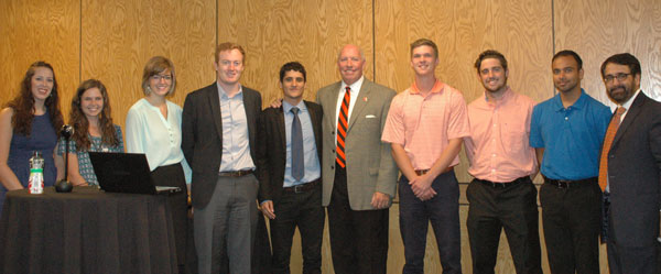 Michael L. Greenwood with MBA students
