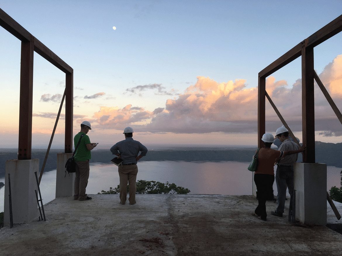 Jake Duke observing Nicaragua's crater lake