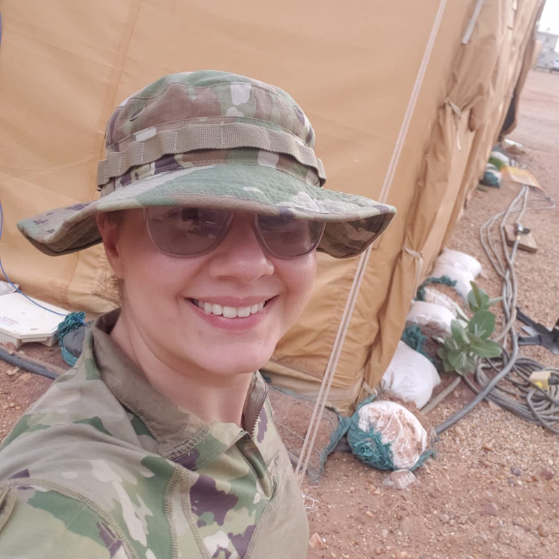 Jennifer Cornell on deployment with the Air Force.