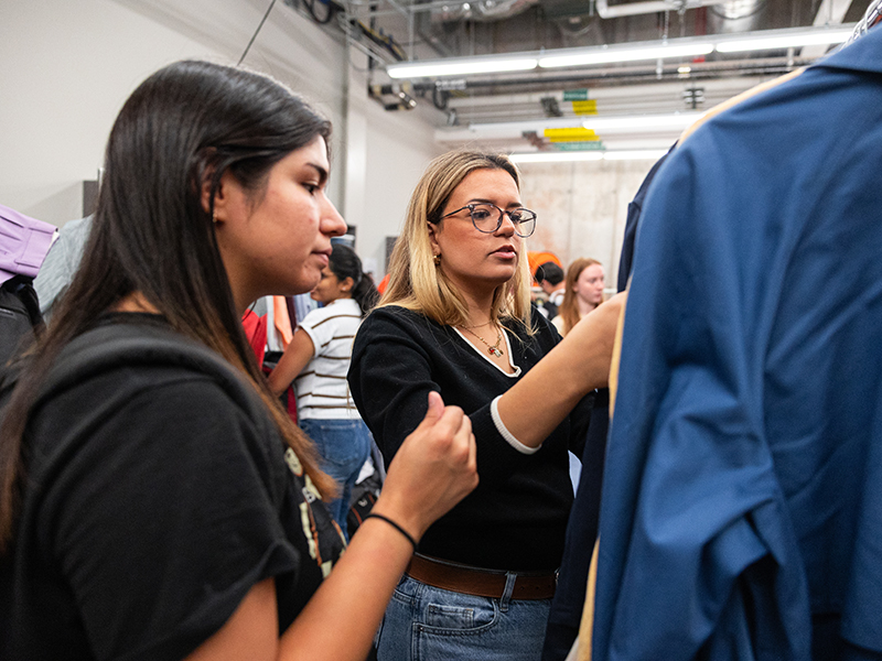 Students shop at the Career Closet.
