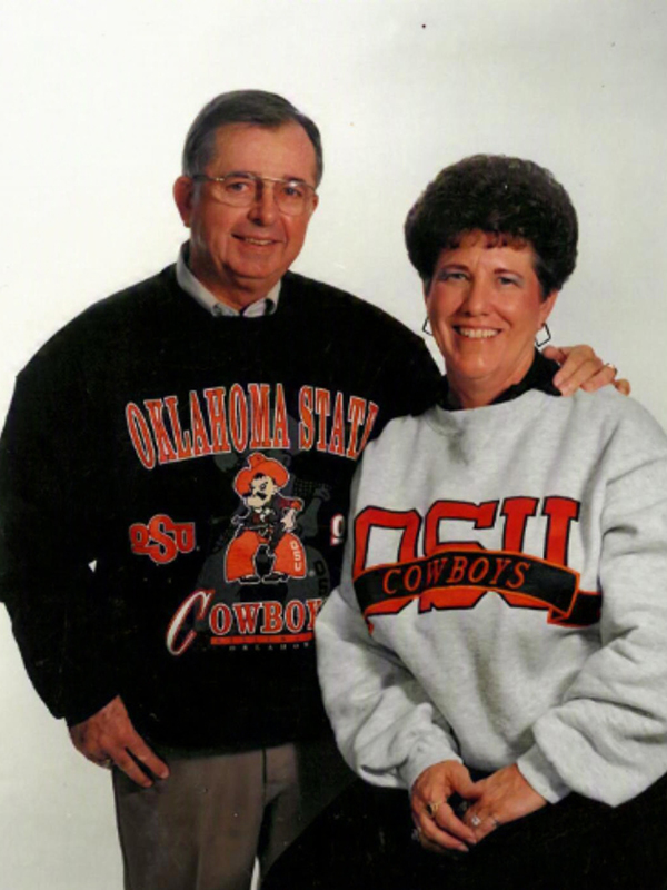 Kenny and Linda Mitchell in OSU sweatshirts