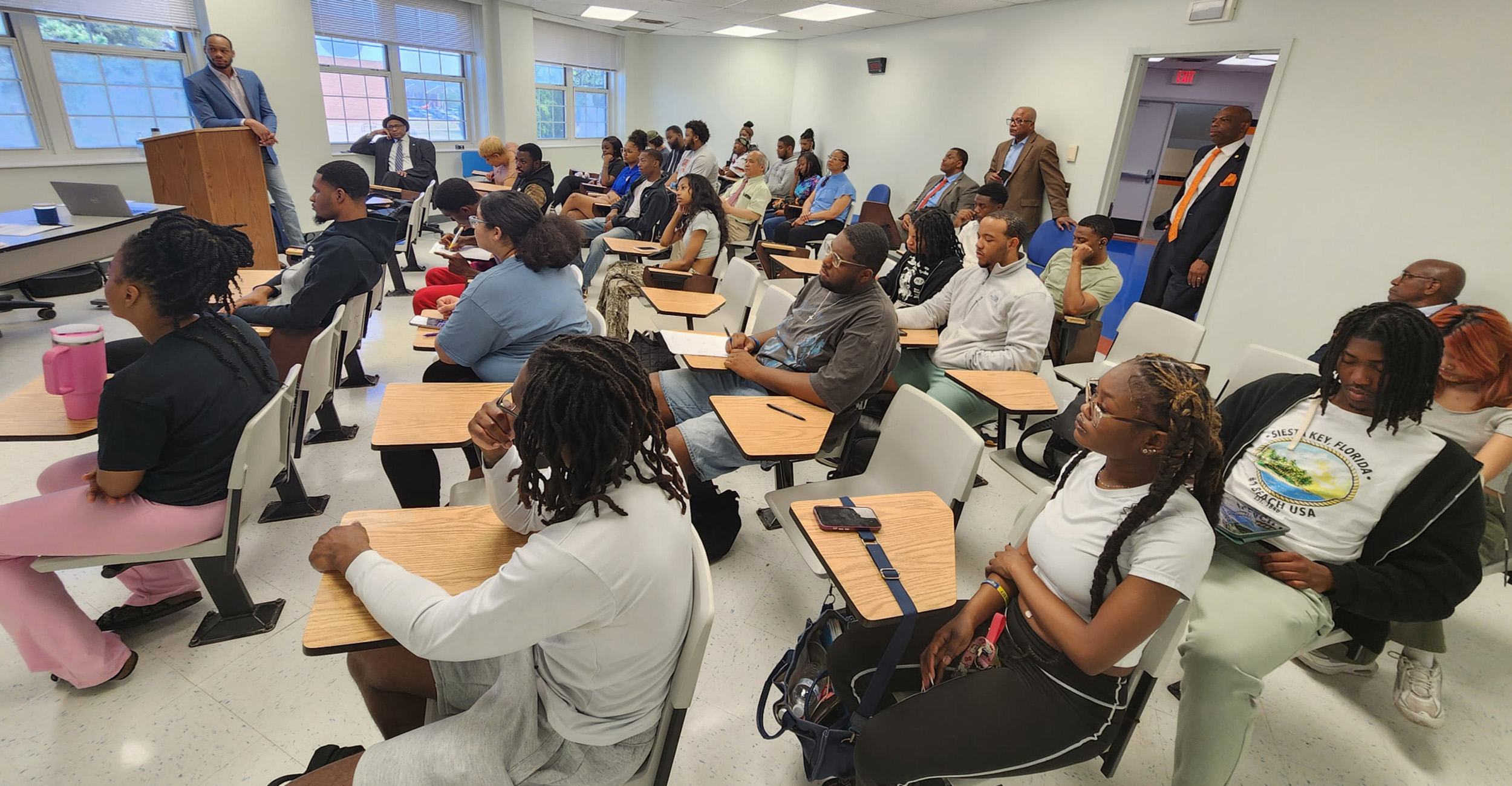 Students take a class at Langston University.