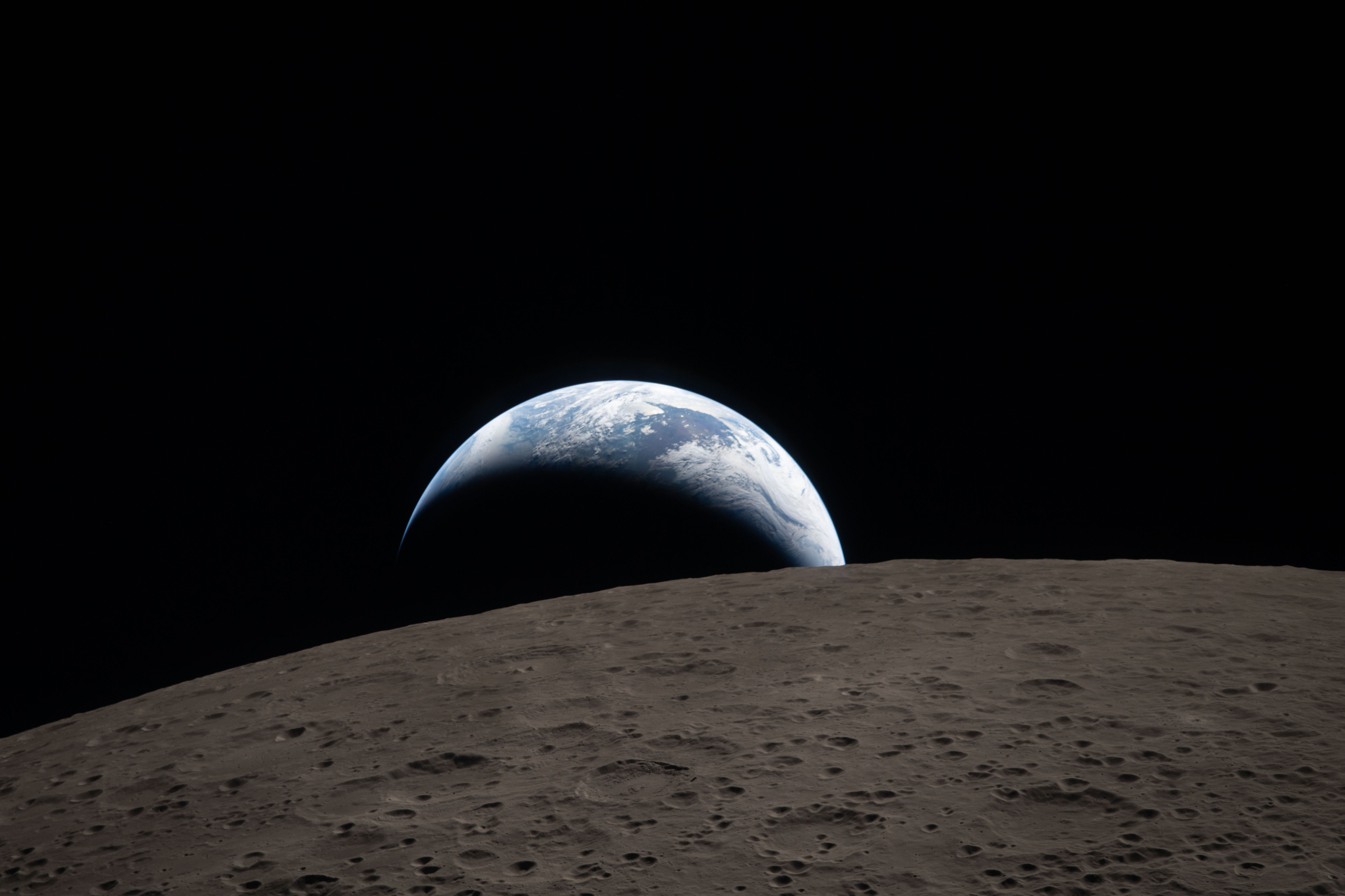 view of Earth from the moon