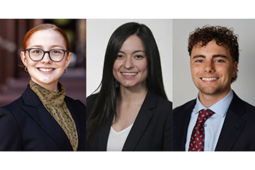 Professional headshots of Amanda Hess, Karen Alvidrez Rios and Zachary Mays
