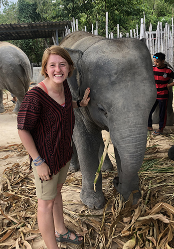 Rachel and elephant