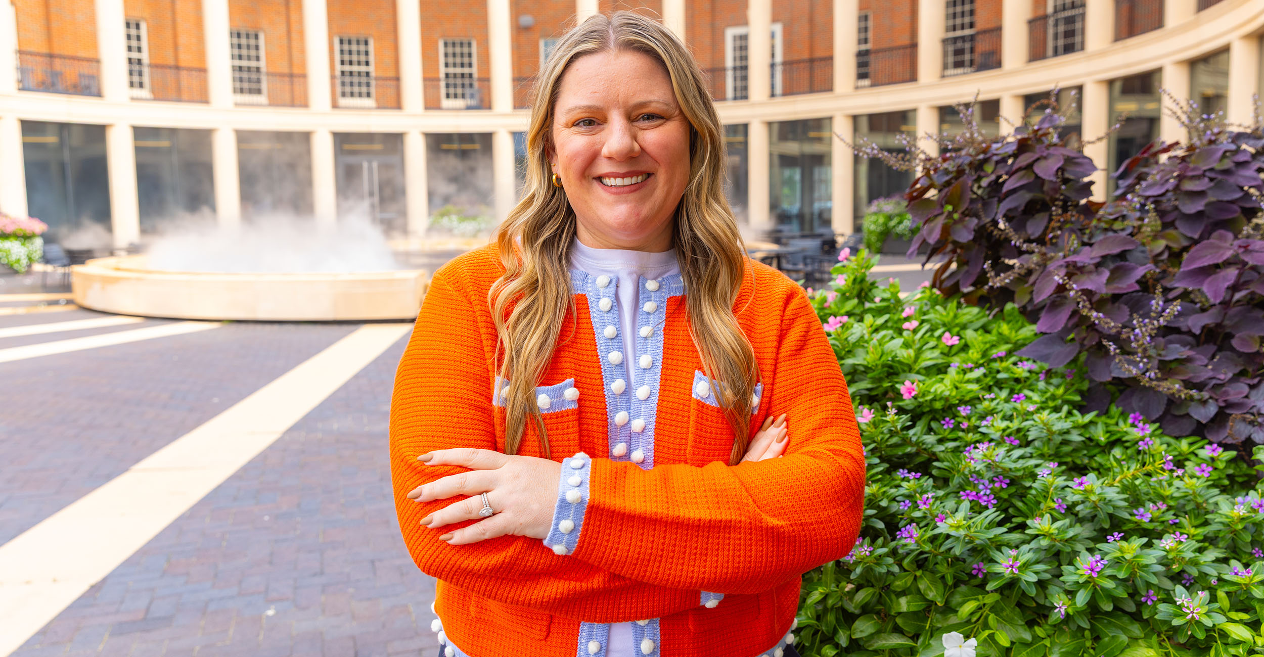 Stacey Brandhorst outside OSU's Business Building