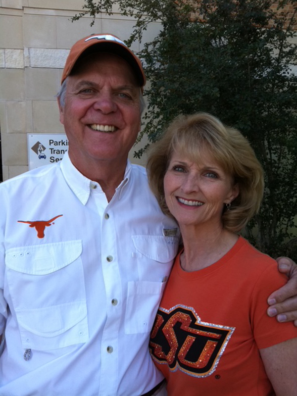 Dick and Suzanne Wade smile for a portrait.