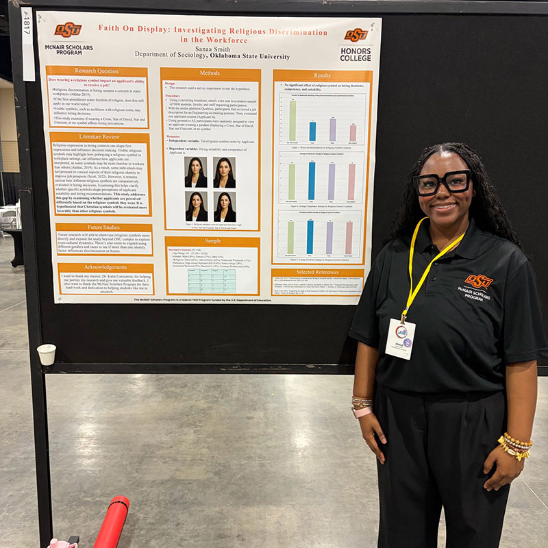 Sanna Smith, a criminology and criminal justice student, presents her research at NCRU.