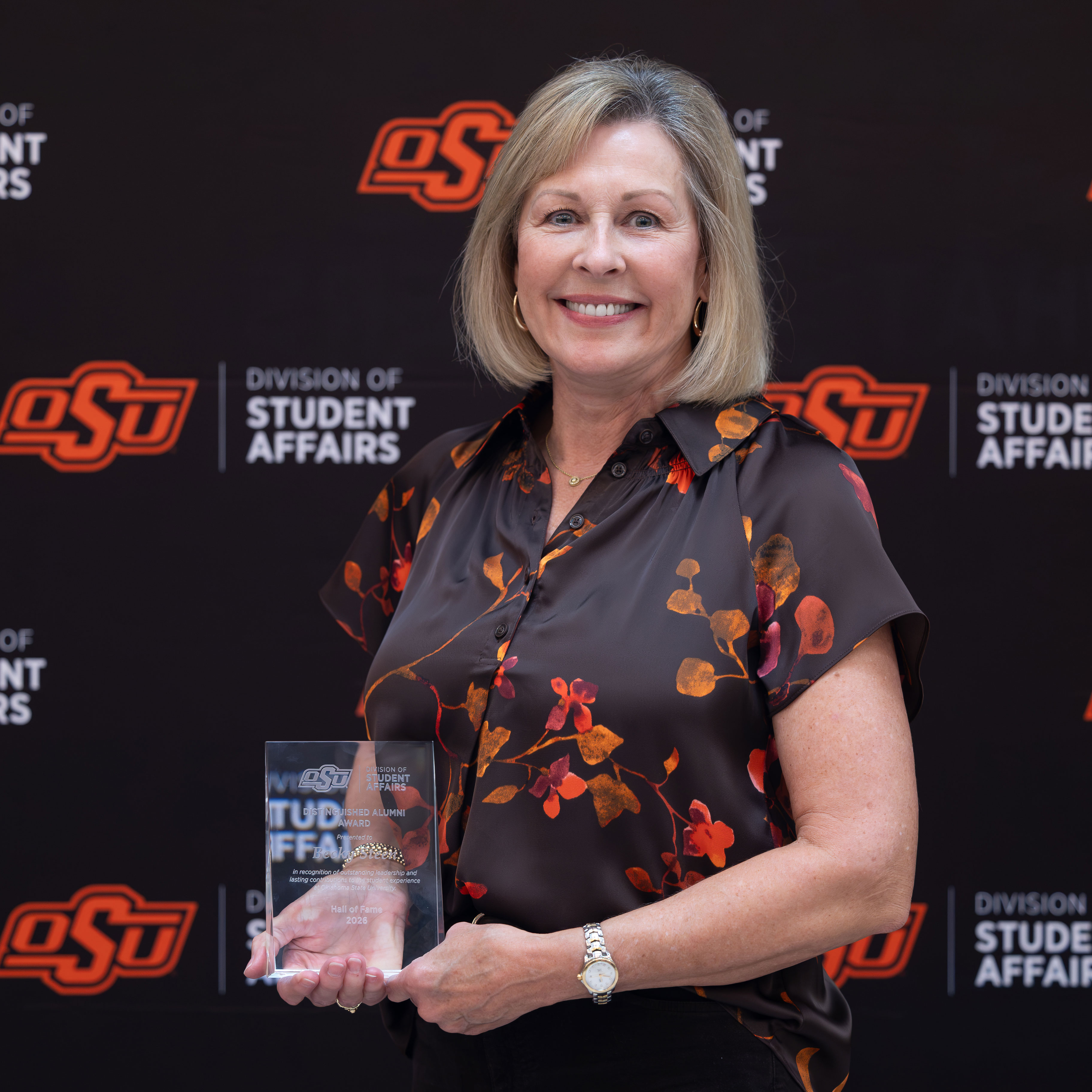 Becky Steen with an award