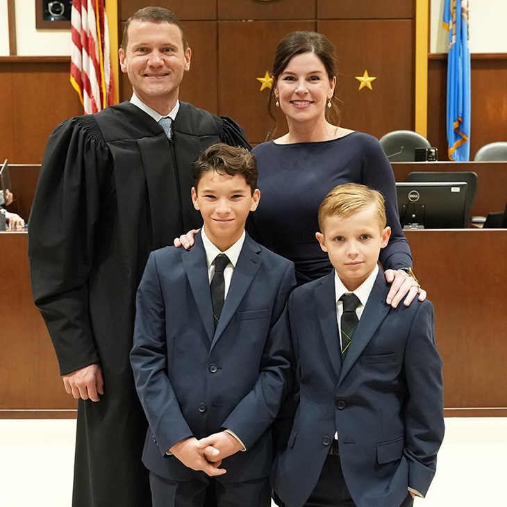 Chris Stephens is pictured with family members.
