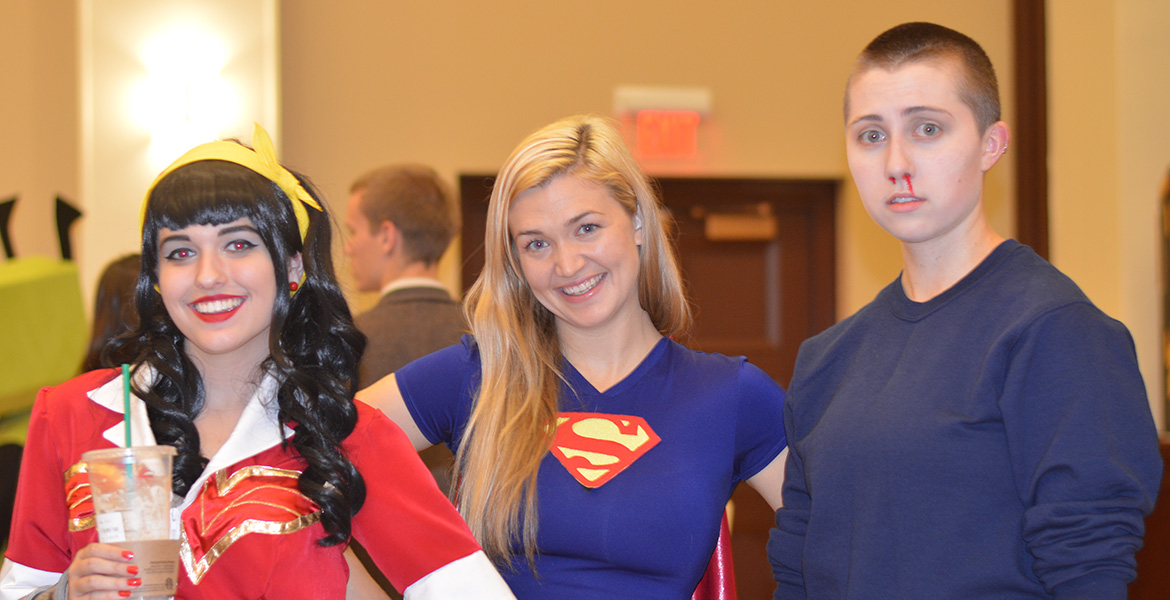 Students in cosplay costumes at Cowboy Con.