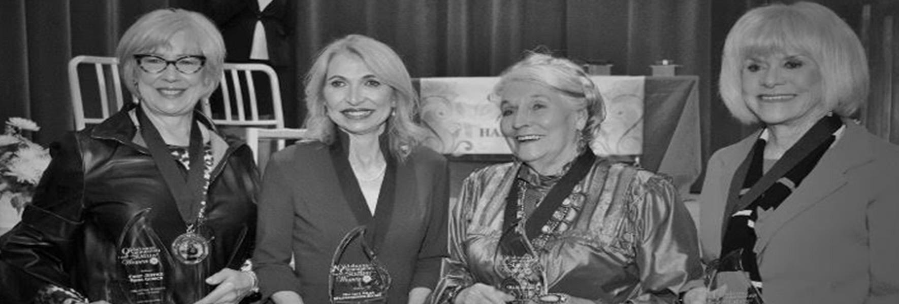 2019 Oklahoma Women's Hall of Fame inductees from left to right: Oklahoma Supreme Court Justice Noma Gurich, Andrea Holmes Volturo (accepting on behalf of Maj. Helen Holmes), Ollie Starr and Judy Love.