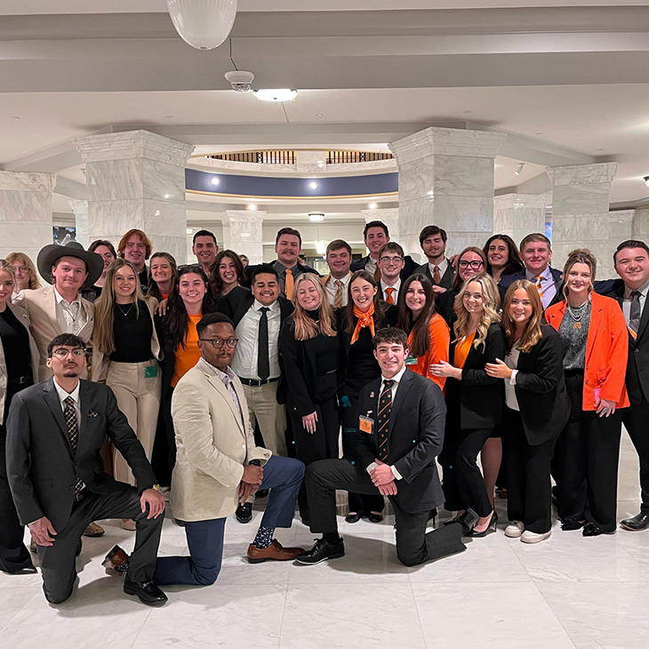 The OIL studetns pose for a picture in the capital.