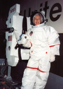 1. Wally Funk, 70, continues training for space travel. Left, she experiences weightlessness in Star City, Russia, in 2000.