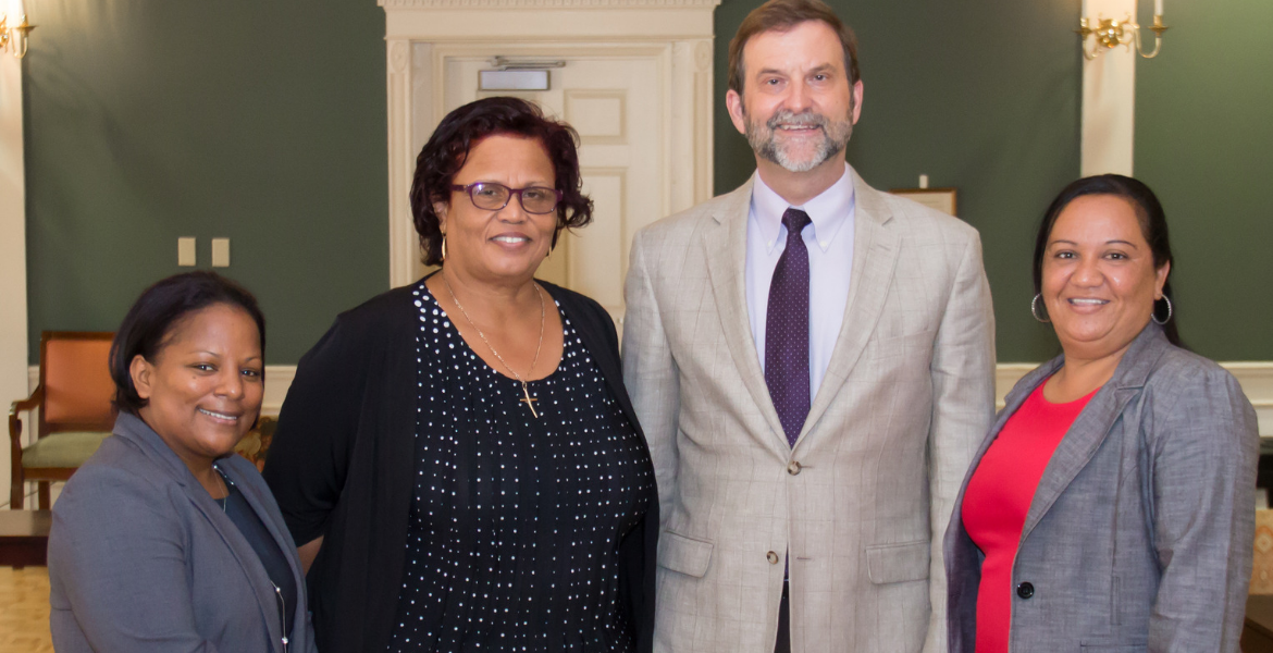 Dean Romans with visitors from Belize