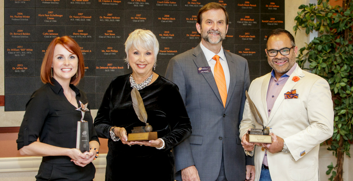 The three honorees at the 2017 Hall of Fame Ceremony