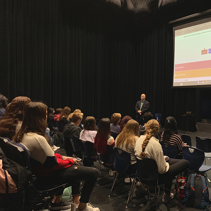 lecture at a high school
