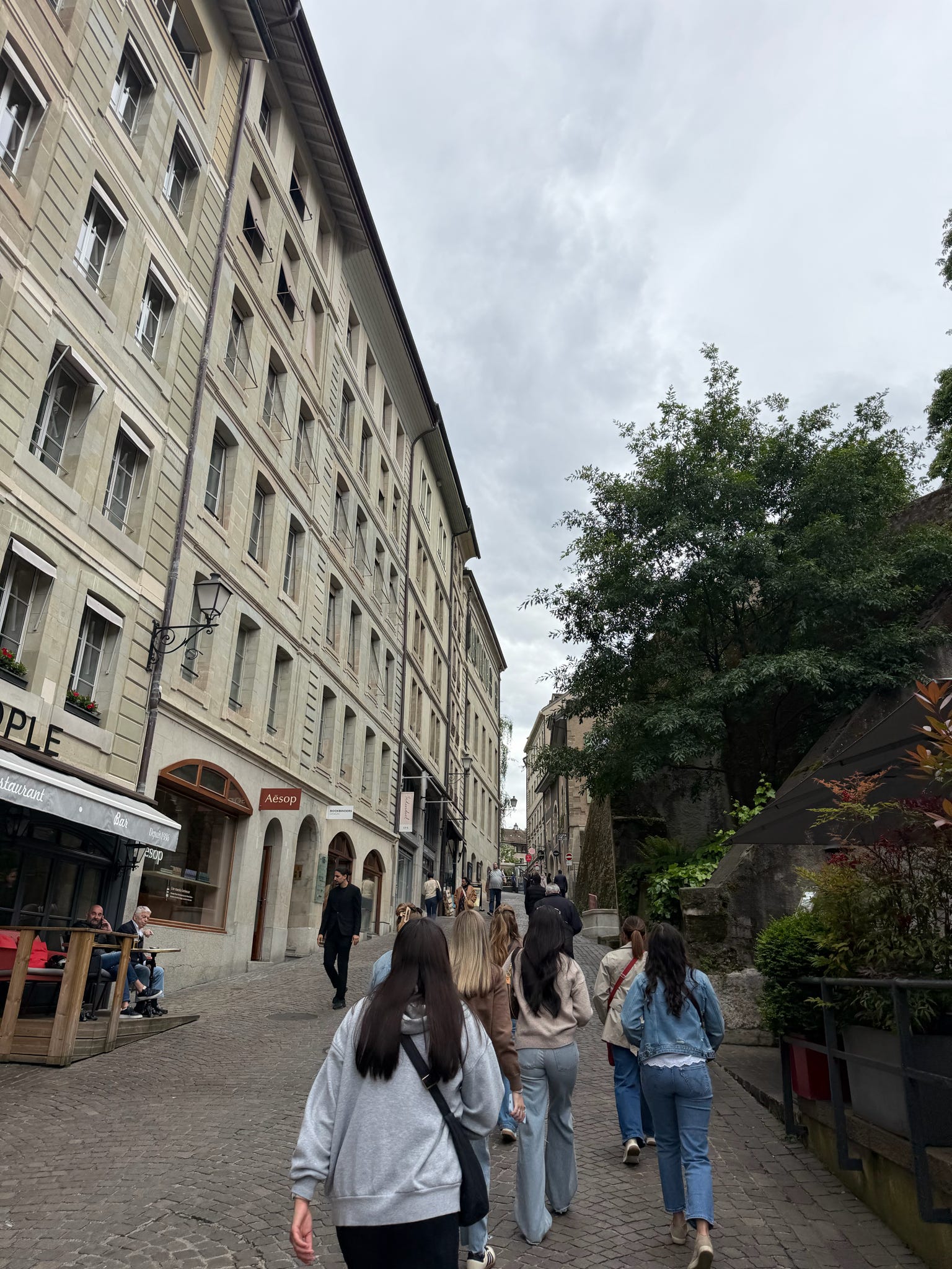 Students walking the street