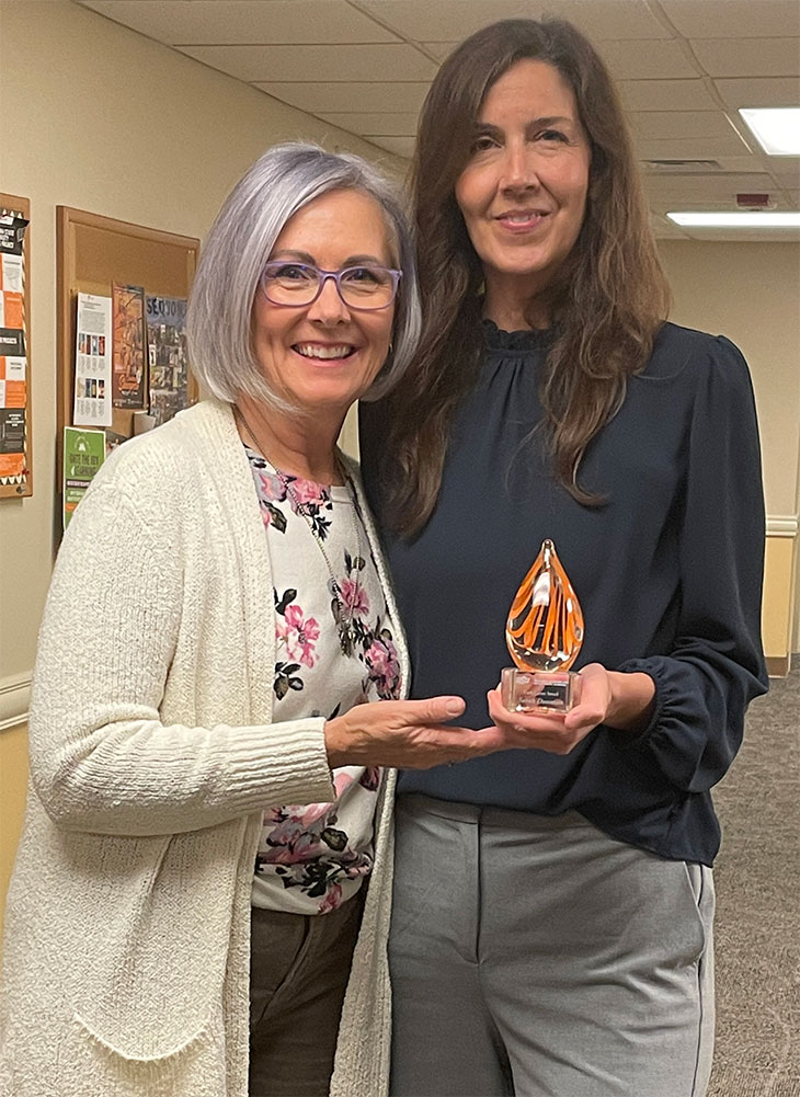 Dr. Sarah Donovan is presented with award