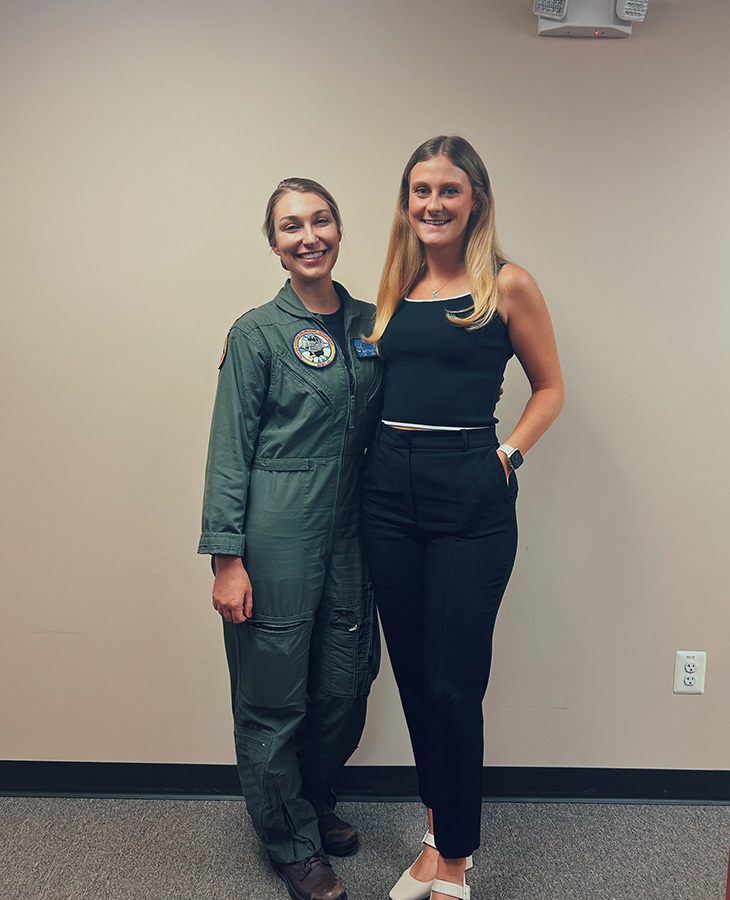 Ainsley Kyle is pictured with one of her mentors from her summer internship with the U.S. Navy