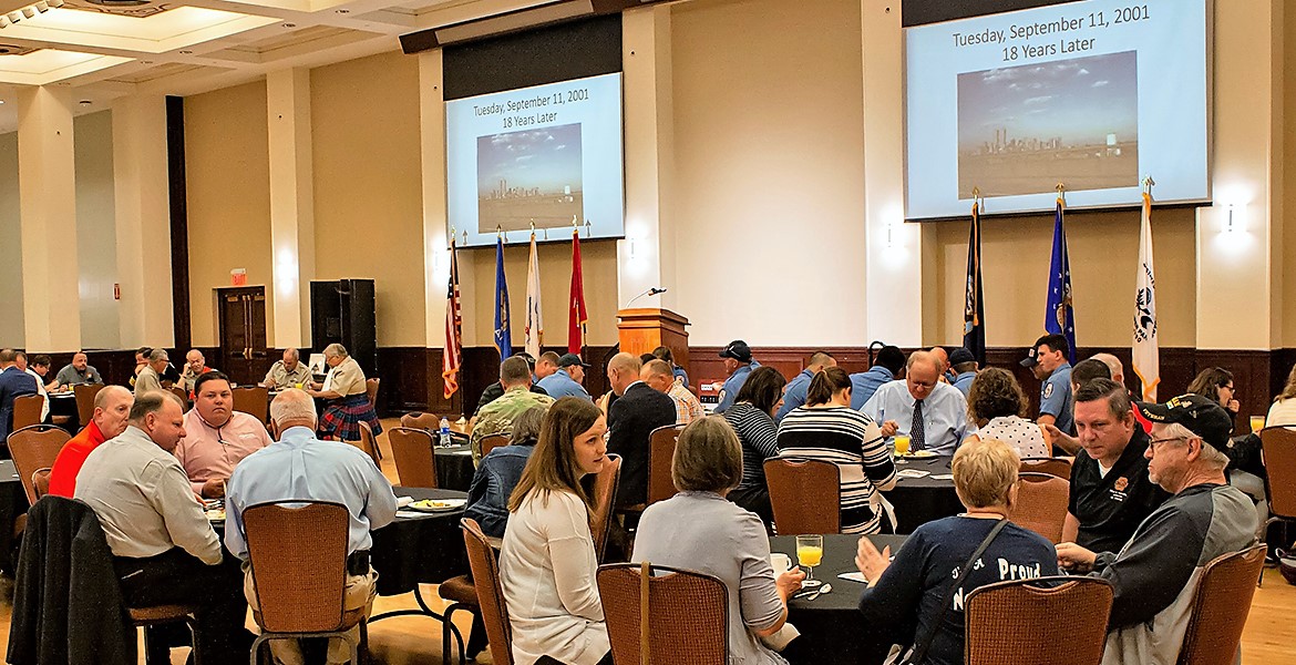 Members from the OSU and the Stillwater community attend the 9/11 remembrance breakfast to hear listen to Dr. John J. Frucci