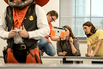 Pistol Pete and students