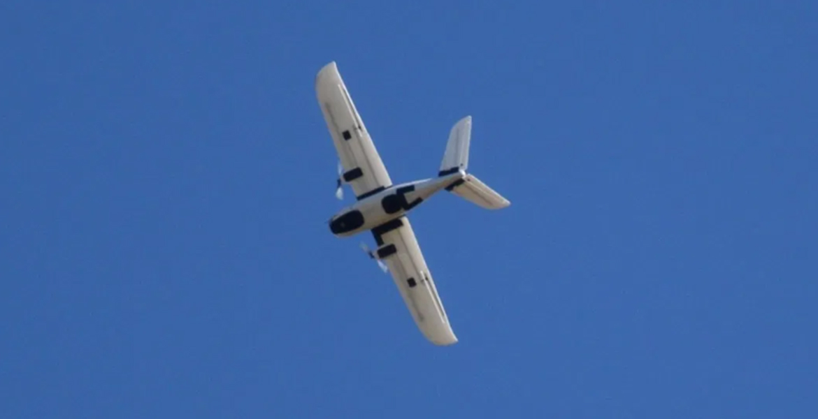 OSU's twin-motor UAS flying the 18 mile demonstration flight on October 8, 2019