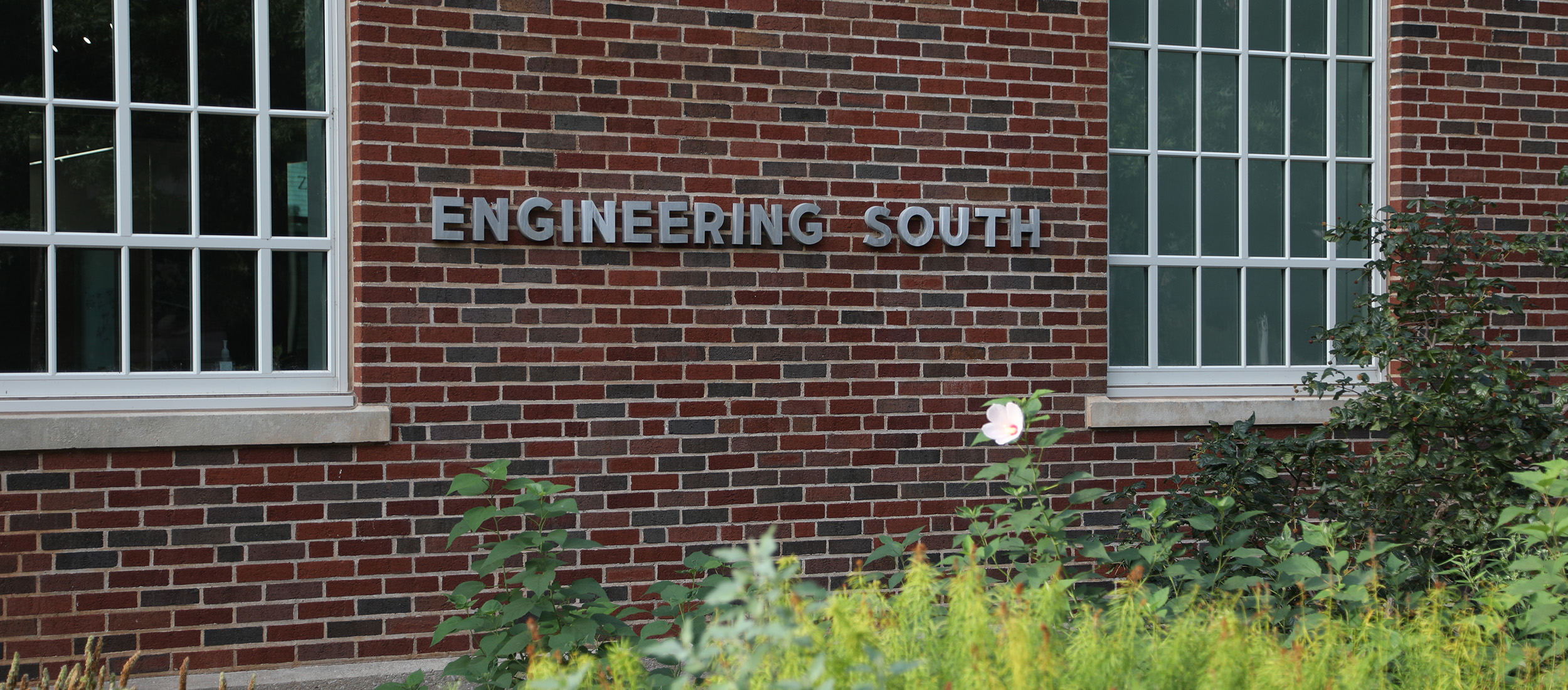 The outside of a building reads Engineering South.