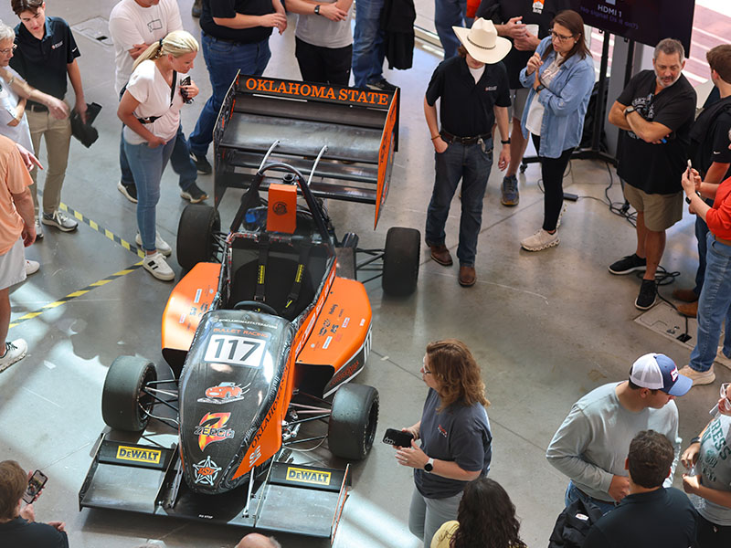 An aerial shot of the Bullet Racing vehicle.