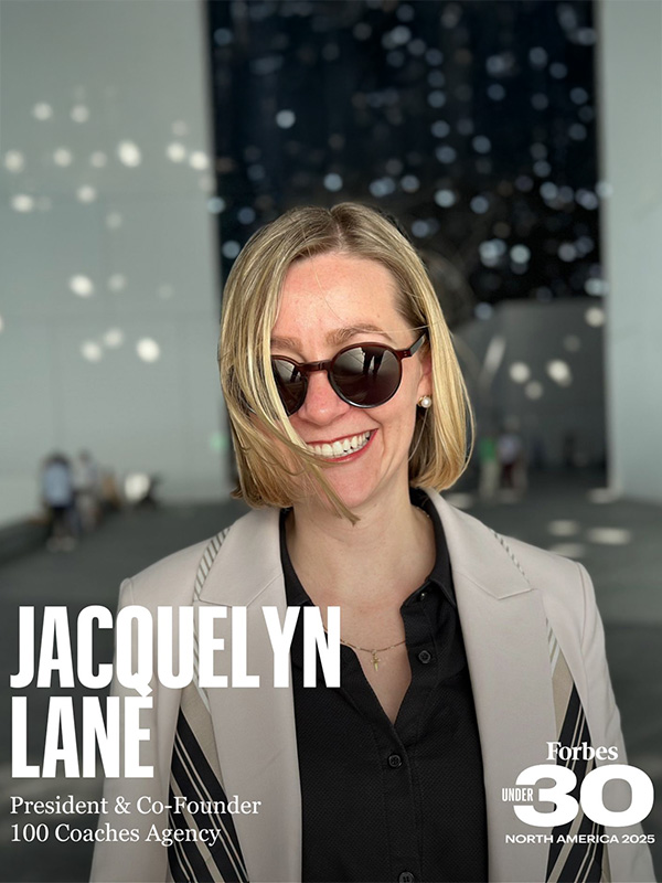 Jacquelyn Lane named to Forbes 30 under 30 list.