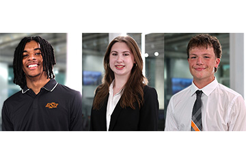 2026 W.W. Allen Scholars Ralph Stokes, Eleanor Miller and Erik Carson's professional portraits