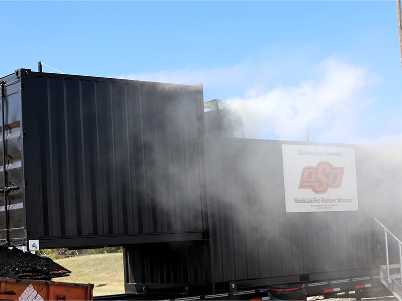 A fire simulator with smoke